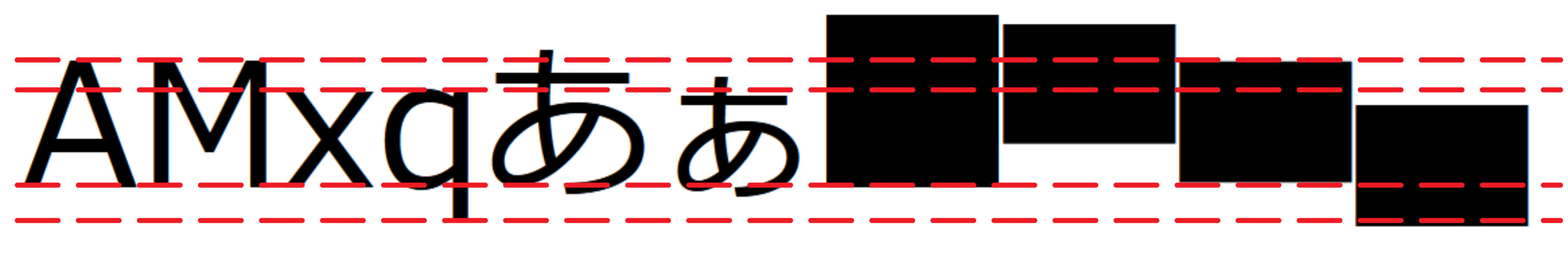 普通の文字と並べた表示